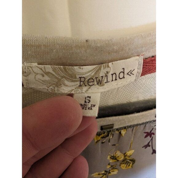 Rewind Floral 3/4 Sleeves Scoop Neck Blouse Women's Small - Picture 4 of 5